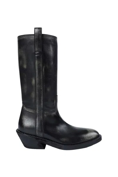 Ann Demeulemeester Laxit Pull On Boots In Animal Print