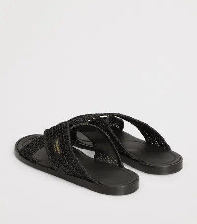 Dolce & Gabbana Black Logo Sandals In Animal Print