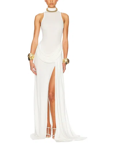 Adele Berto Solid Maxi Dress In White