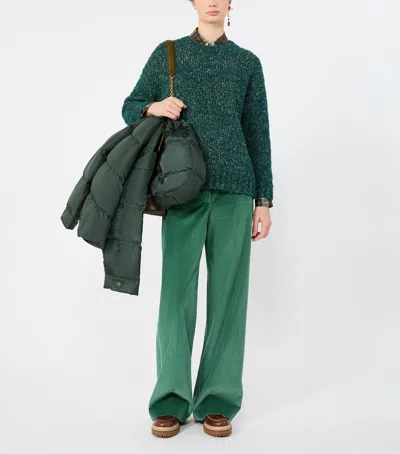 Weekend Max Mara Alpaca-cotton-wool-blend Sweater In Green