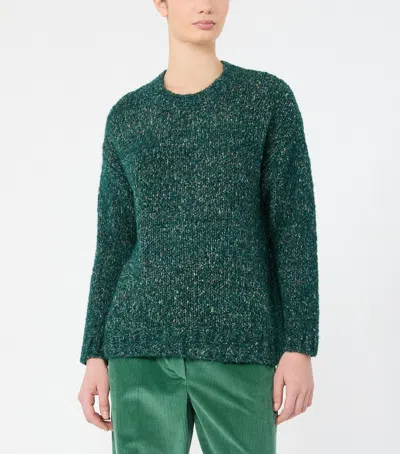 Weekend Max Mara Alpaca-cotton-wool-blend Sweater In Green