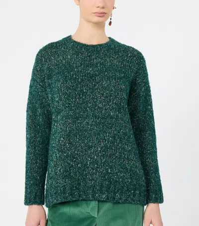 Weekend Max Mara Alpaca-cotton-wool-blend Sweater In Green