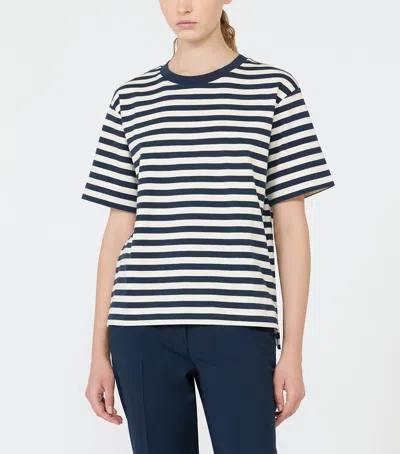 Weekend Max Mara Cotton Stripe T-shirt In Navy
