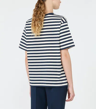 Weekend Max Mara Cotton Stripe T-shirt In Navy