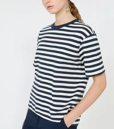 Weekend Max Mara Cotton Stripe T-shirt In Navy
