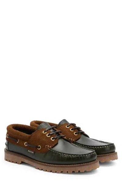 Barbour Deck Boat Shoe In Green