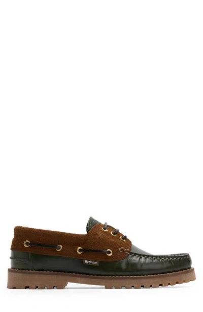 Barbour Deck Boat Shoe In Green