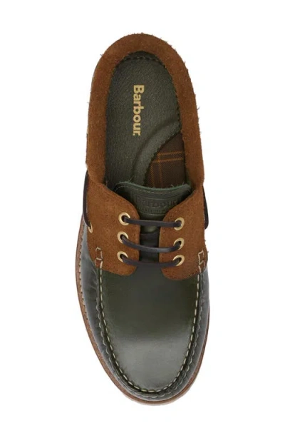 Barbour Deck Boat Shoe In Green