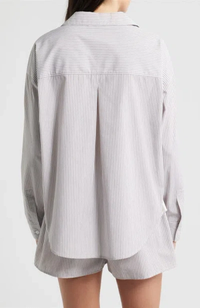 Bernardo Stripe Button-up Shirt In Blue