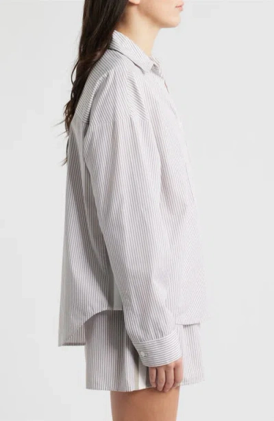 Bernardo Stripe Button-up Shirt In Blue