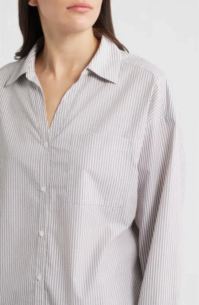 Bernardo Stripe Button-up Shirt In Blue