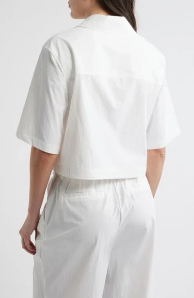 Bernardo Cropped Button Down Shirt In White