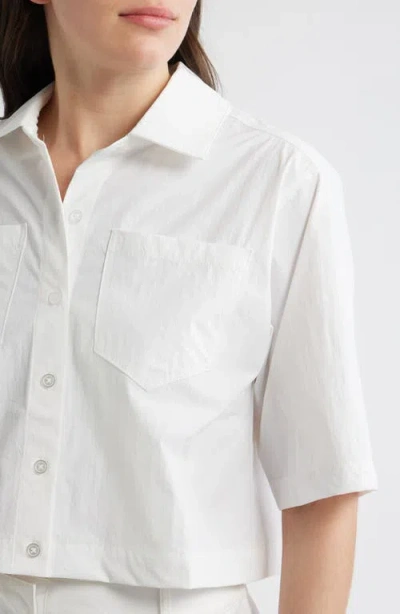Bernardo Cropped Button Down Shirt In White