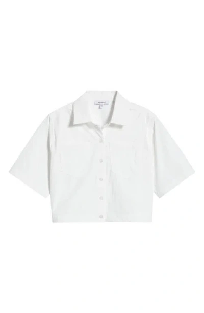Bernardo Cropped Button Down Shirt In White