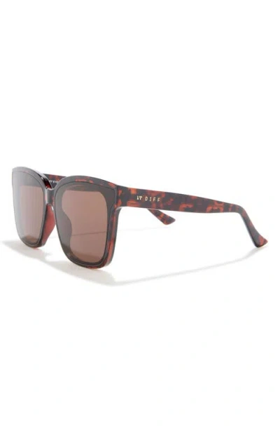 Diff Madison 63mm Square Sunglasses In Brown