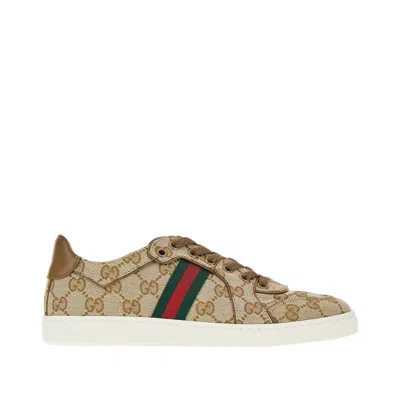 Gucci Printed Gg Canvas Stretch Sneaker In Sand