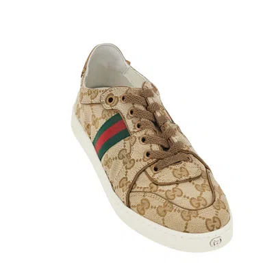 Gucci Printed Gg Canvas Stretch Sneaker In Sand