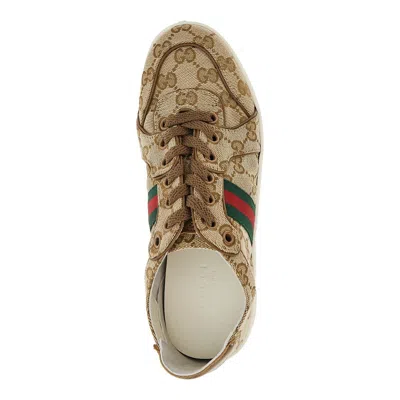 Gucci Printed Gg Canvas Stretch Sneaker In Sand