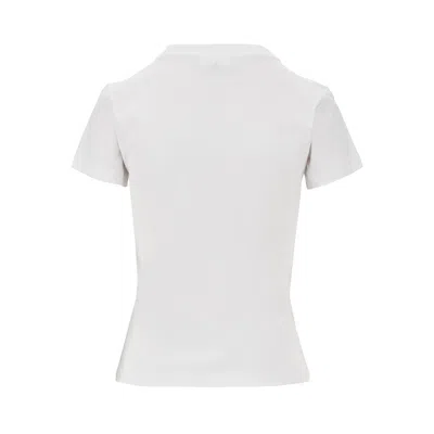 Ganni Organic Cotton T-shirt With Front Print In White