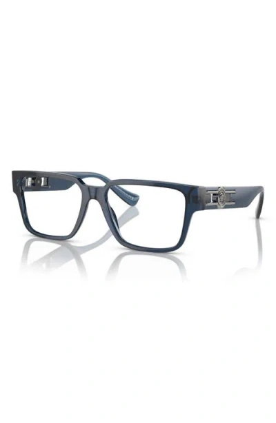 Versace 55mm Rectangular Optical Glasses In Black