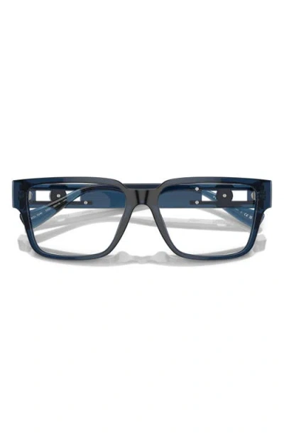 Versace 55mm Rectangular Optical Glasses In Black
