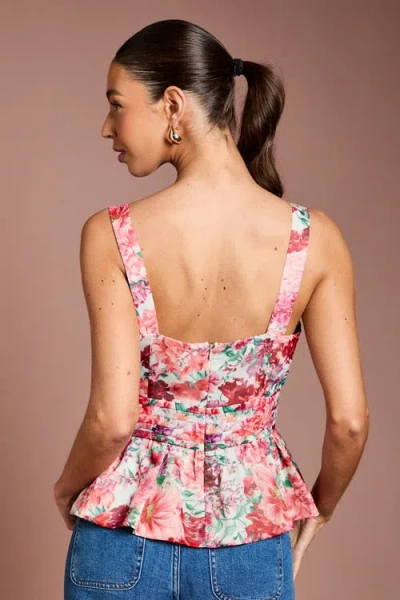 Coast Ruffled Square Neck Peplum Blouse In Multi