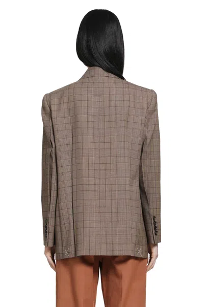 Chloé Checked Wool Blazer In Brown