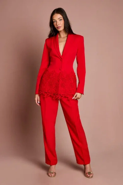 Coast Pleat Front Formal Trouser In Red
