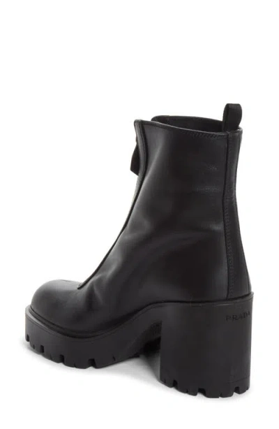Prada Leather Ankle Boots With Zipper In Animal Print