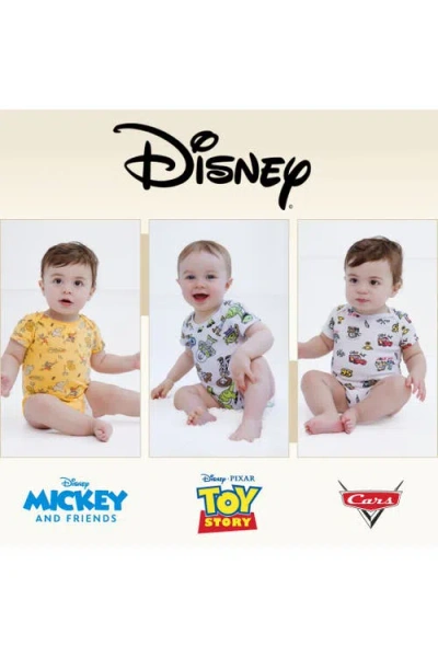 Disney Pixar 3-pack Short Sleeve Bodysuits In Multi