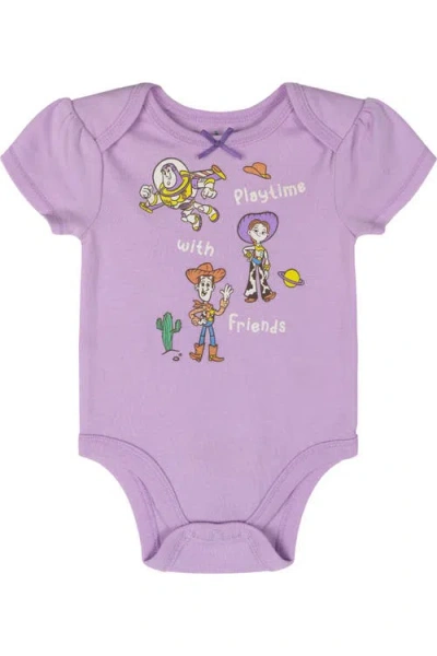 Disney Pixar 3-pack Short Sleeve Bodysuits In Multi