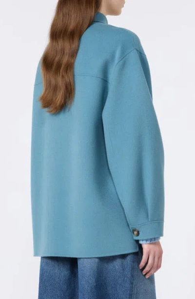 Weekend Max Mara Folk Virgin Wool Blend Short Coat In Blue