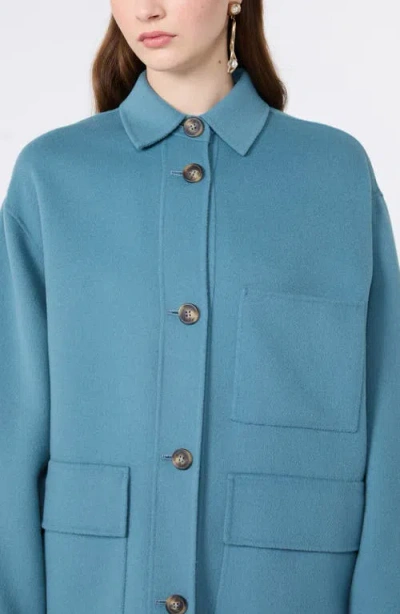 Weekend Max Mara Folk Virgin Wool Blend Short Coat In Blue