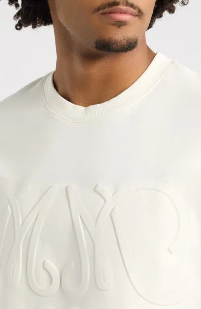 Memory Lane Monogram Embossed Cotton Graphic T-shirt In White