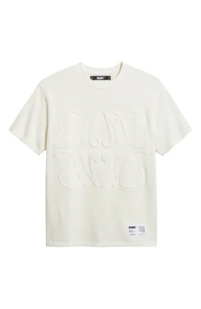 Memory Lane Monogram Embossed Cotton Graphic T-shirt In White