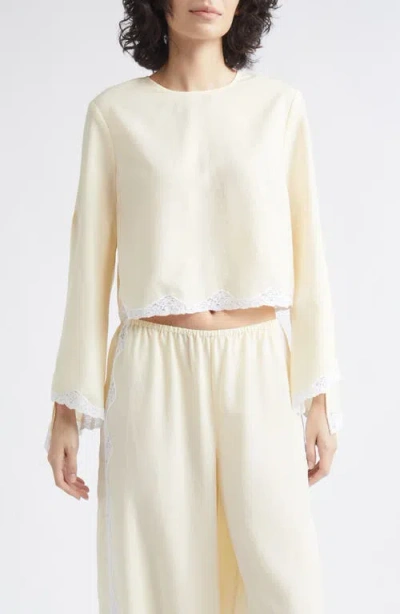Posse Tabitha Long Sleeve Blouse In Buttermilk In Yellow