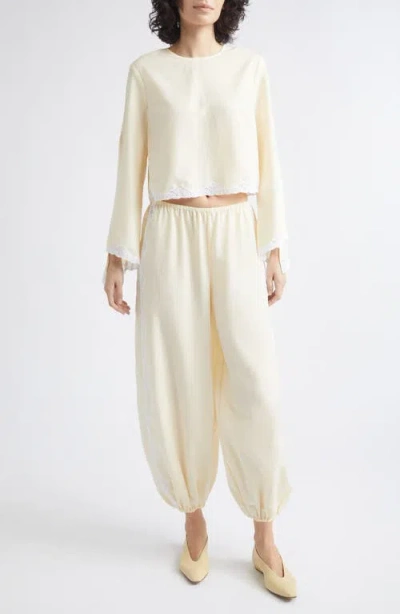 Posse Tabitha Long Sleeve Blouse In Buttermilk In Yellow
