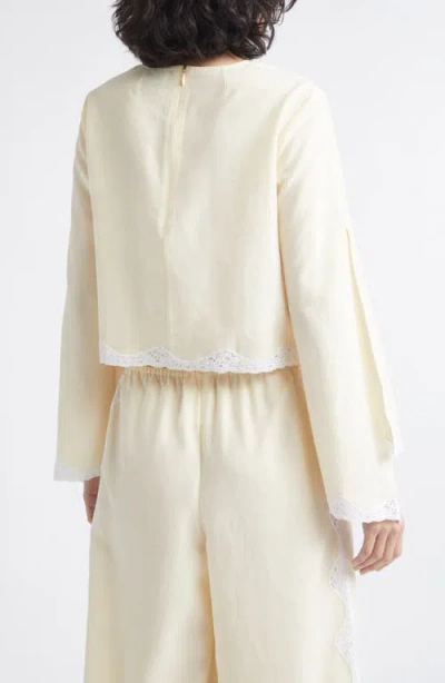 Posse Tabitha Long Sleeve Blouse In Buttermilk In Yellow