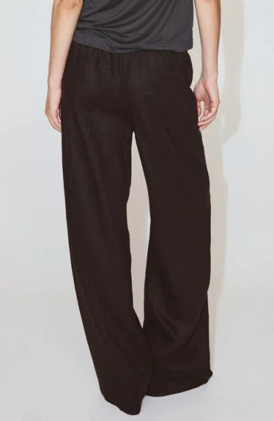 Mango Bow Linen Pants In Brown