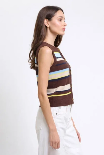 Central Park West Marlon Stripe Shell In Multi