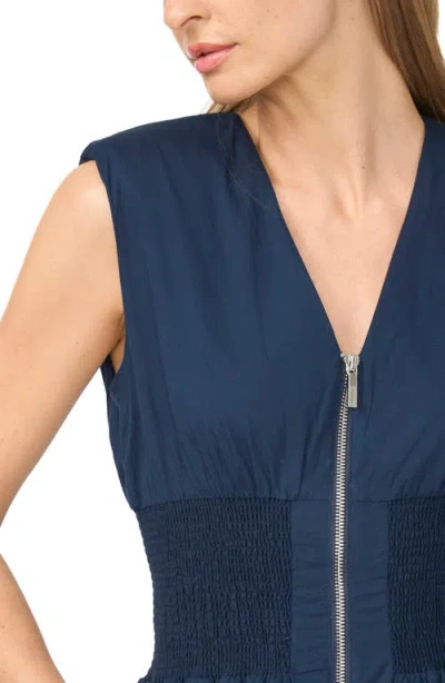 Halogenr Halogen(r) Zip-front Midi Dress In Blue