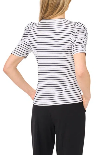 Halogenr Halogen(r) Puff Sleeve Stripe Tee In White