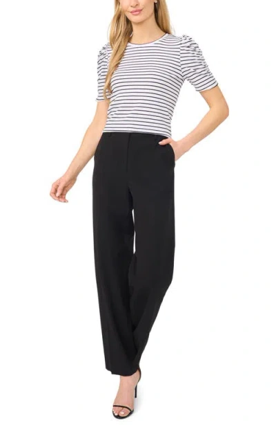 Halogenr Halogen(r) Puff Sleeve Stripe Tee In White