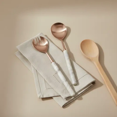 Be Home Waterfall Marble Serving Set In White