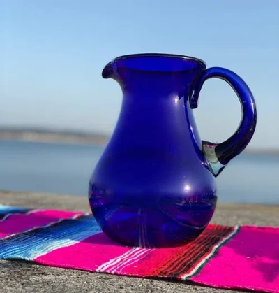 Dos Sueños Glass Pitcher In Blue