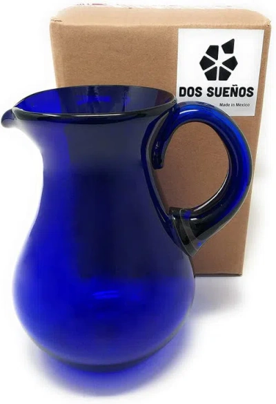Dos Sueños Glass Pitcher In Blue