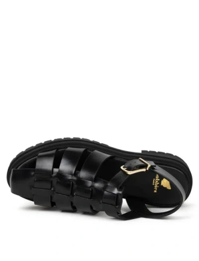 Bobbies Billy Flat Sandals In Black