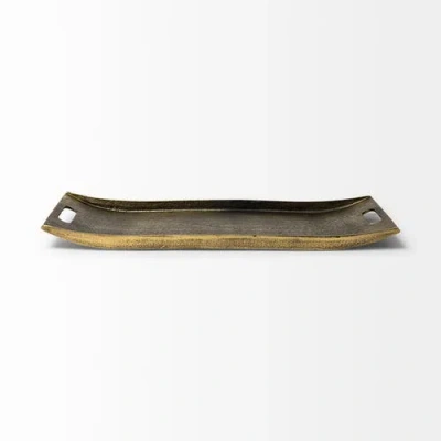 Mercana Drey Rectangular Tray In Gold