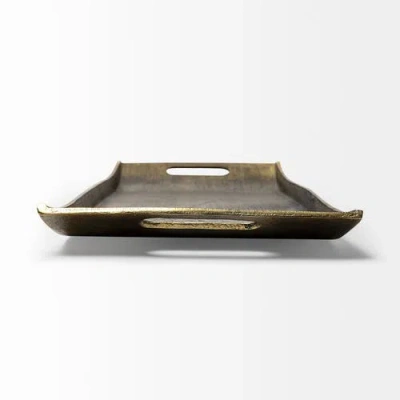 Mercana Drey Rectangular Tray In Gold