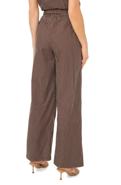 Halogenr Halogen(r) Striped Pull On Pants With Side Slits In Brown